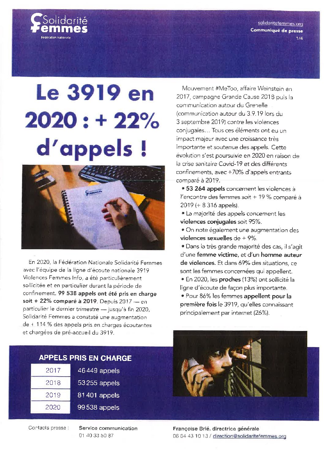 25 Novembre : Le 3919 en 2020