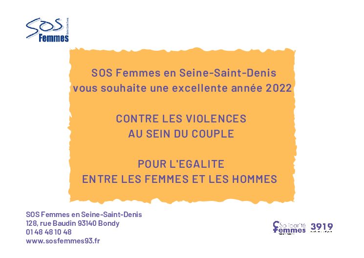 SOS Femmes en Seine-Saint-Denis vous souhaite une excellente année 2022