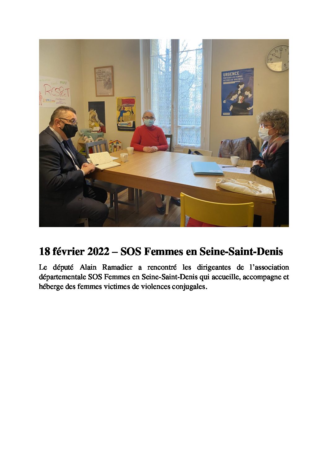 18 février 2022 : Rencontre avec le député Alain Ramadier