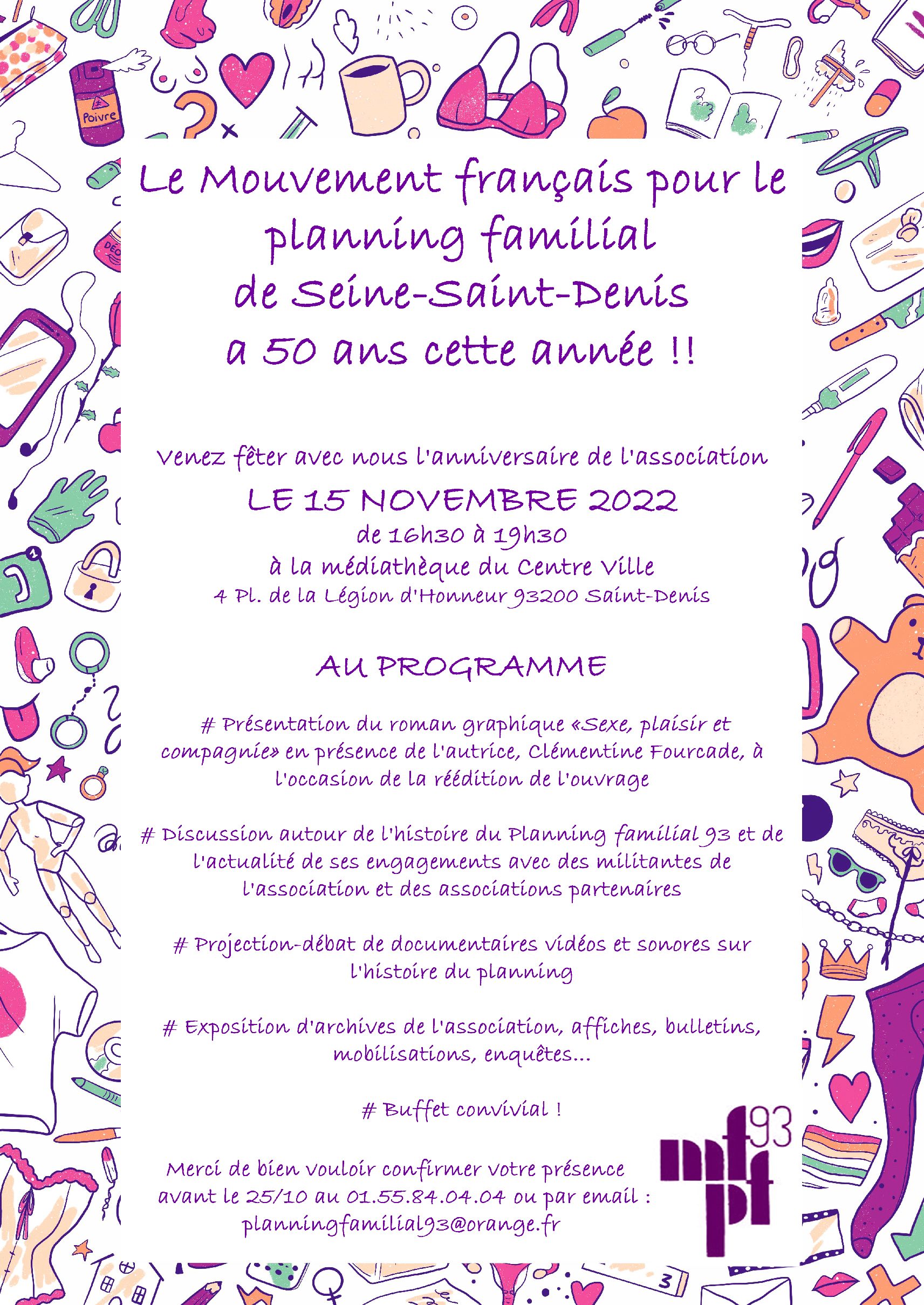 15 novembre 2022 : Le mouvement français pour le planning familial de Seine-Saint-Denis a 50 ans cette année.