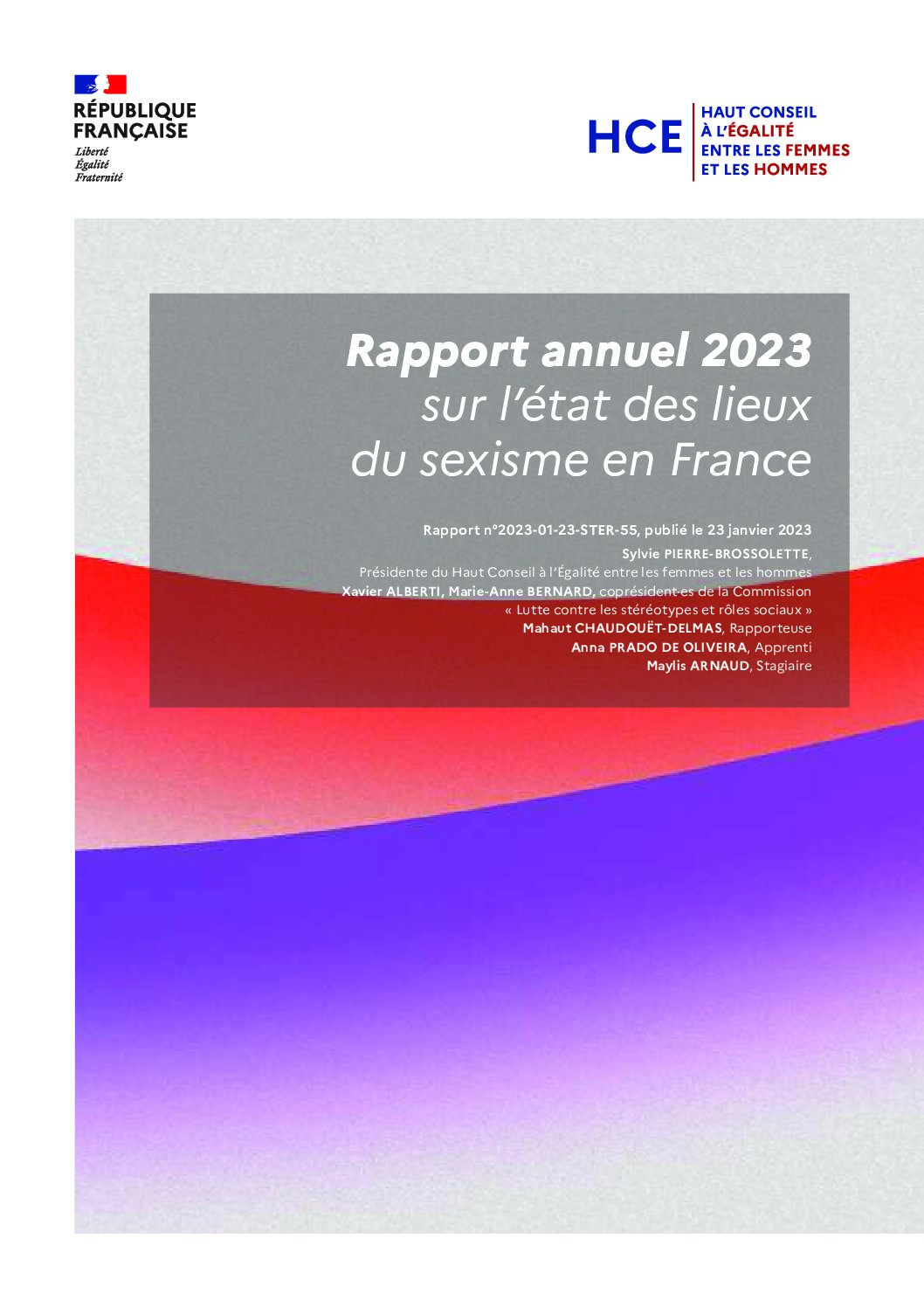 23 janvier 2023 – Rapport annuel du haut conseil à l’égalité